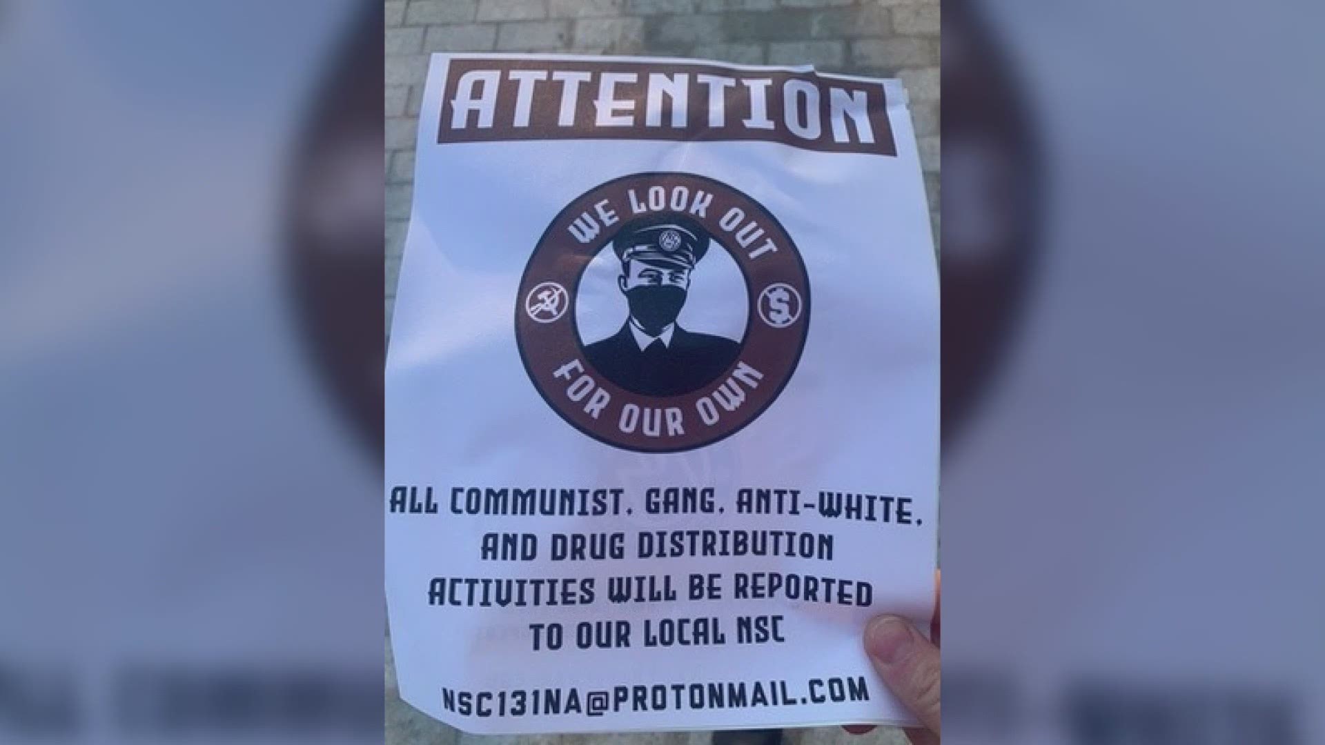 Portland police say two flyers were posted on private property on gray street addressed to "White men."