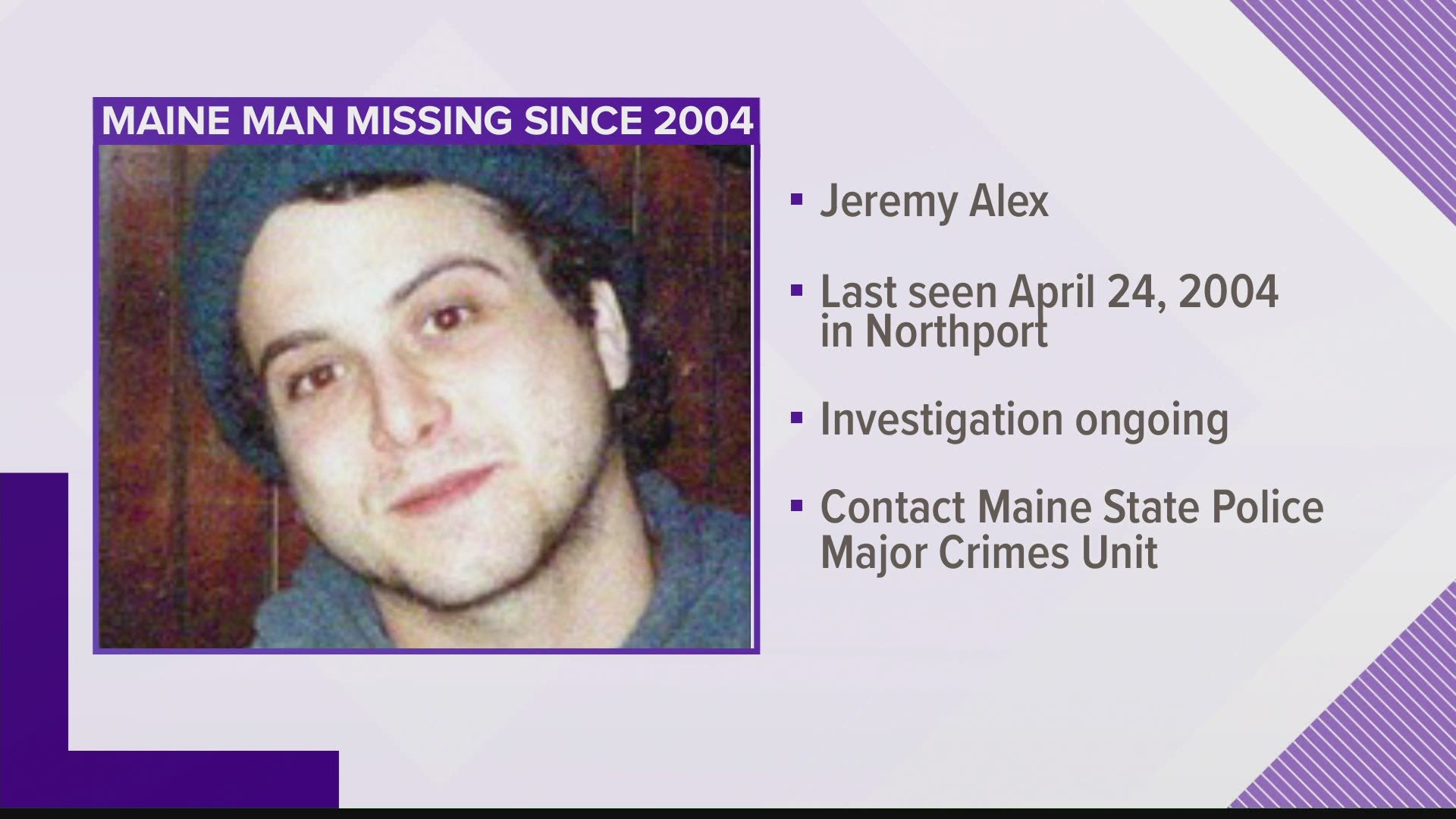Jeremy Alex disappeared on this day in 2004.