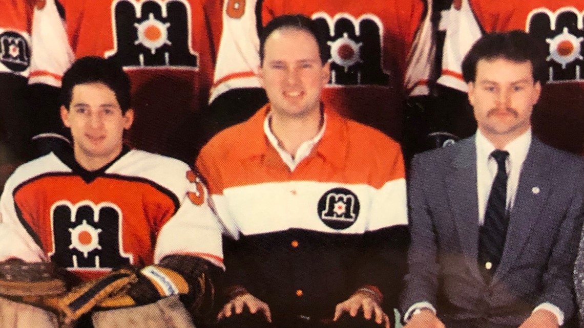 Mother and son remember late husband, father at Maine Mariners throwback  jersey game