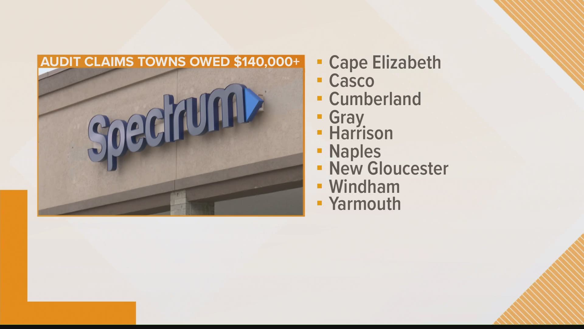 13 towns in Cumberland County are working together with a law firm to make Spectrum pay thousands of dollars in franchise fees.