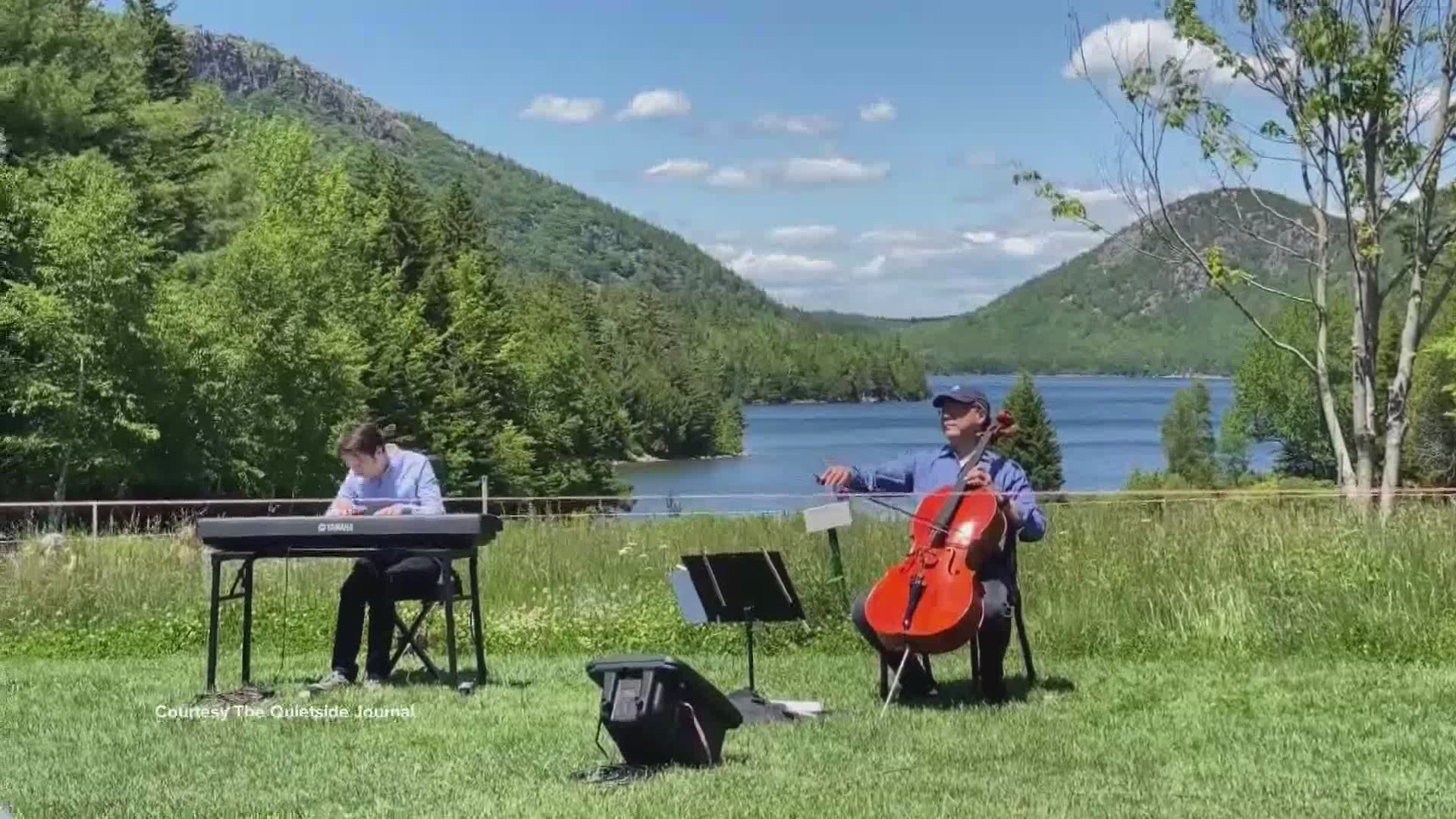 The musician was invited to the Jordan Pond House in the park, and his performance was to pay tribute to indigenous people of the Wabanaki Nations.
