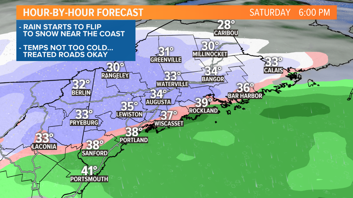 Weekend snow and rain; bigger storm risk next week | newscentermaine.com