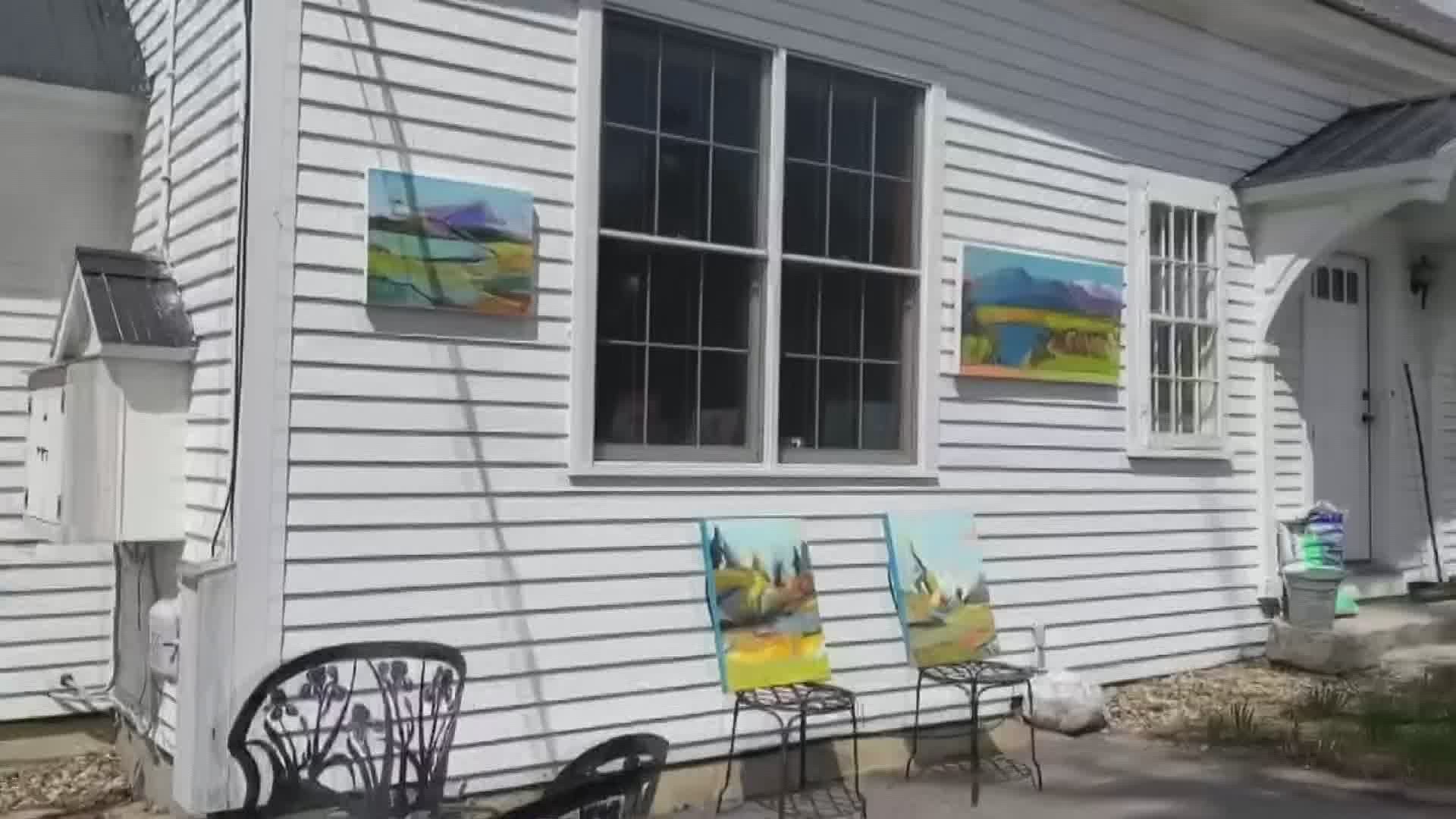 Harvest Gold Gallery in Lovell set up a drive-thru art gallery.