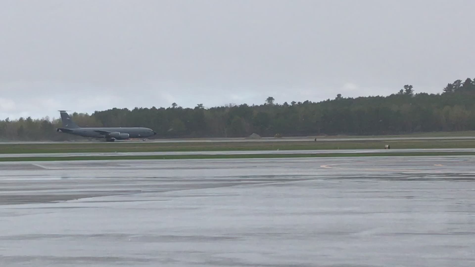 One of two jets taking off from Bangor International Airport on Tuesday, as the National Guard honors Maine's healthcare workers and frontline workers.