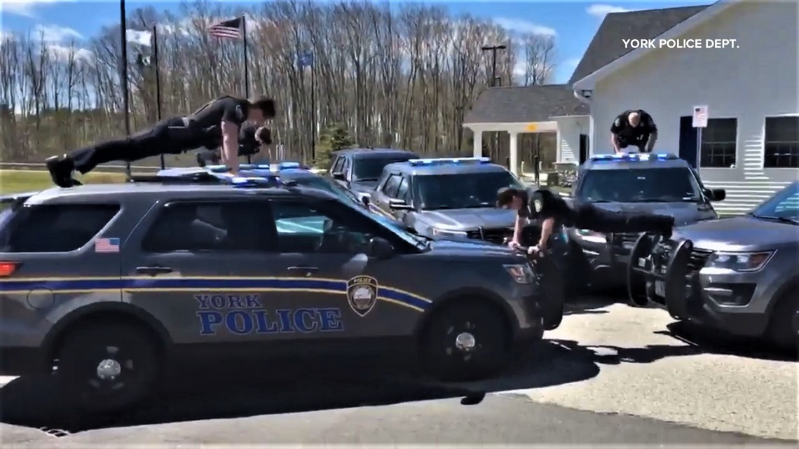 Maine police officers do pushups to raise suicide awareness