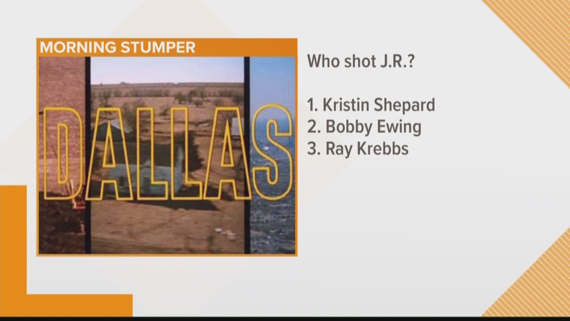 For today's stumper we asked: Who shot J.R.?