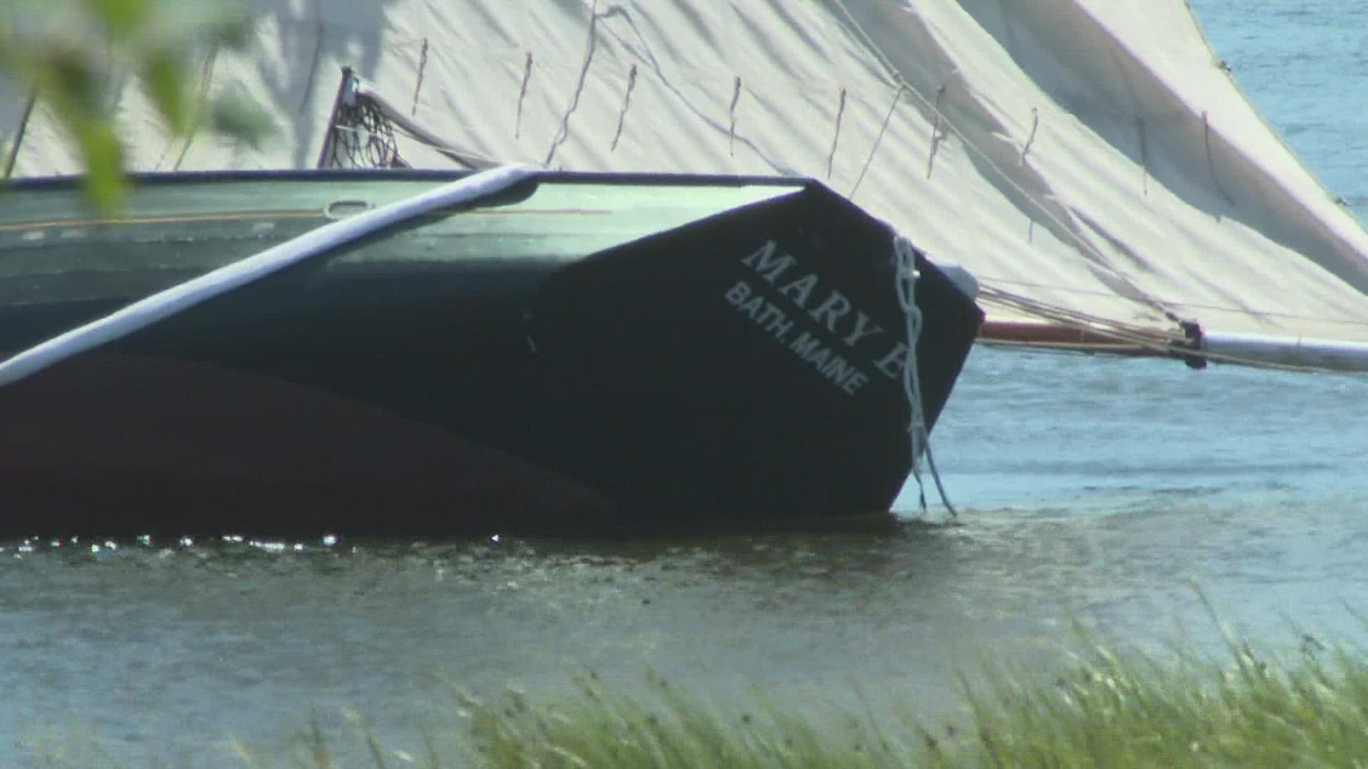 The boat was towed to the river bank last night, where it still remains.