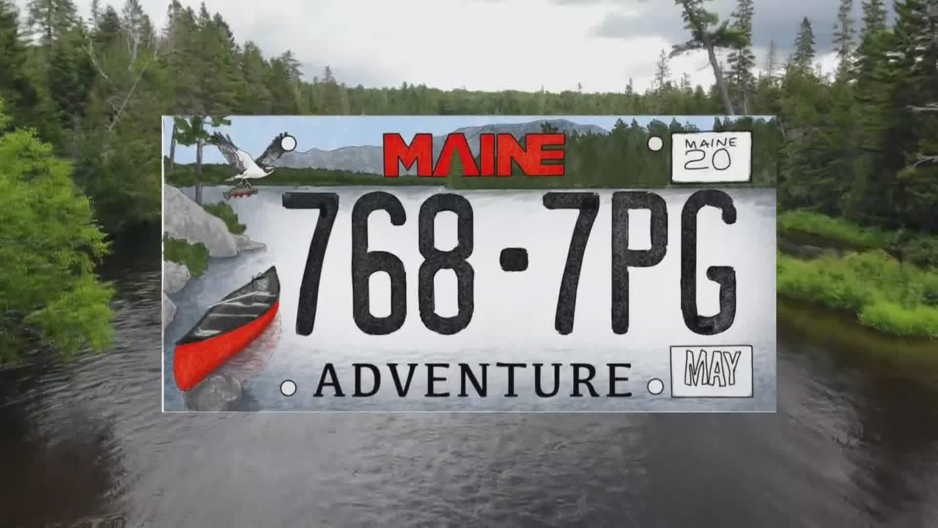 Maine Outdoor Brands is hoping to add their new Adventure license plate to the long list of the state's specialty plates.