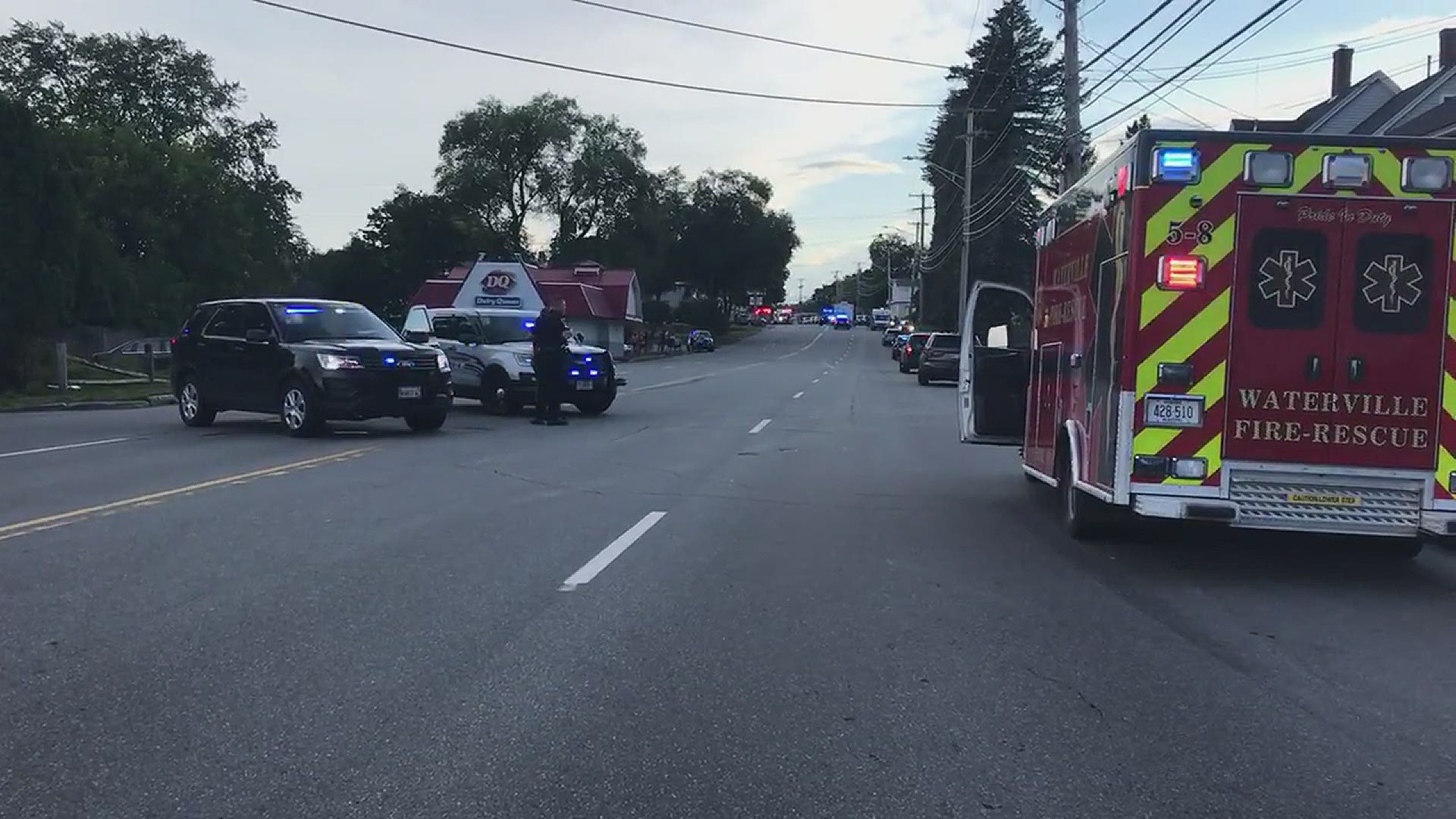 Another end of police roadblock in Waterville, Maine for reports of shots fired
Credit: Sebastian Bennage