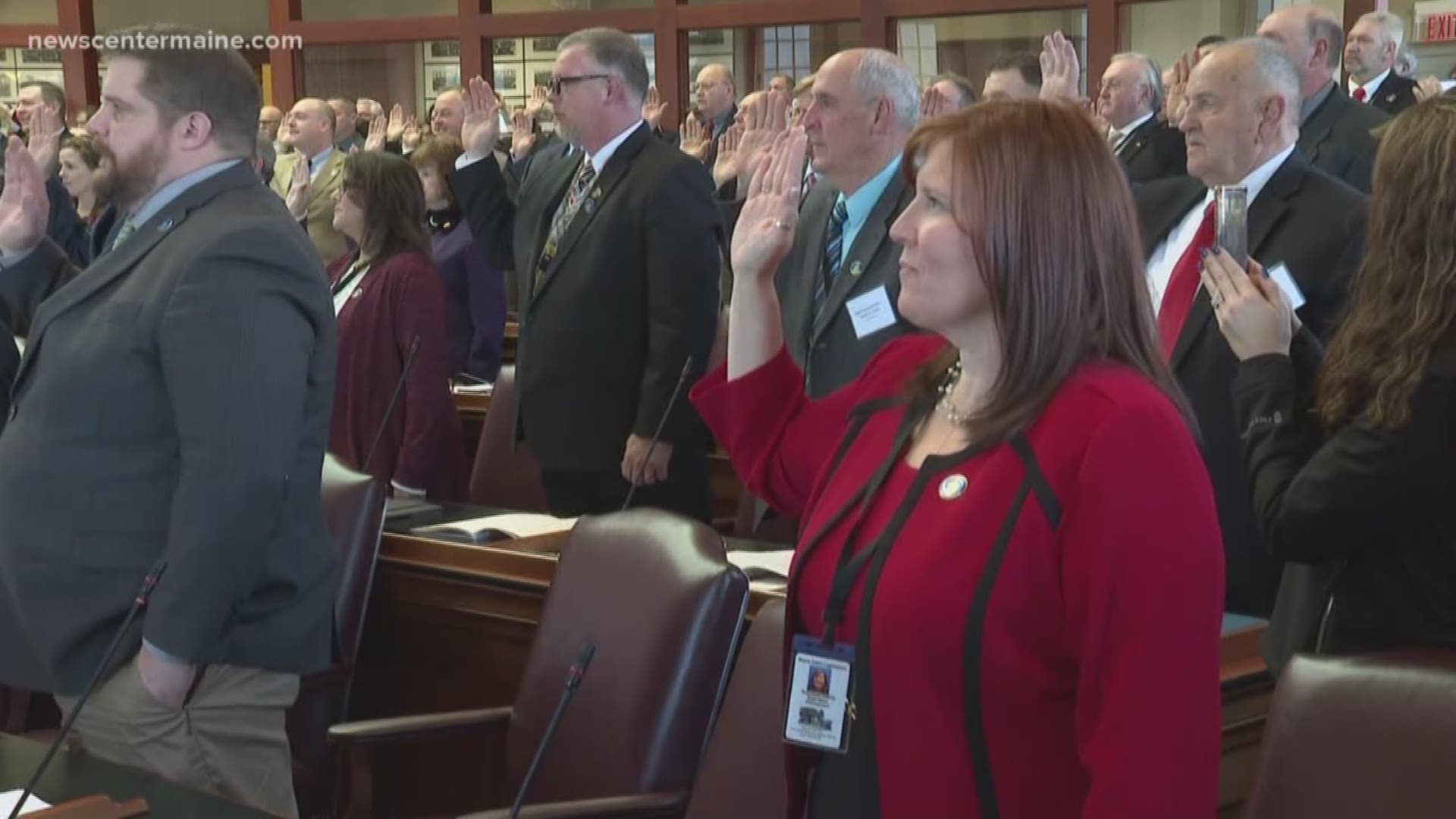 The new Maine Legislature is now officially in business. Lawmakers were sworn in today, with a new Democratic majority and a call from their leaders to forget the hard feelings of the past two years and work together.