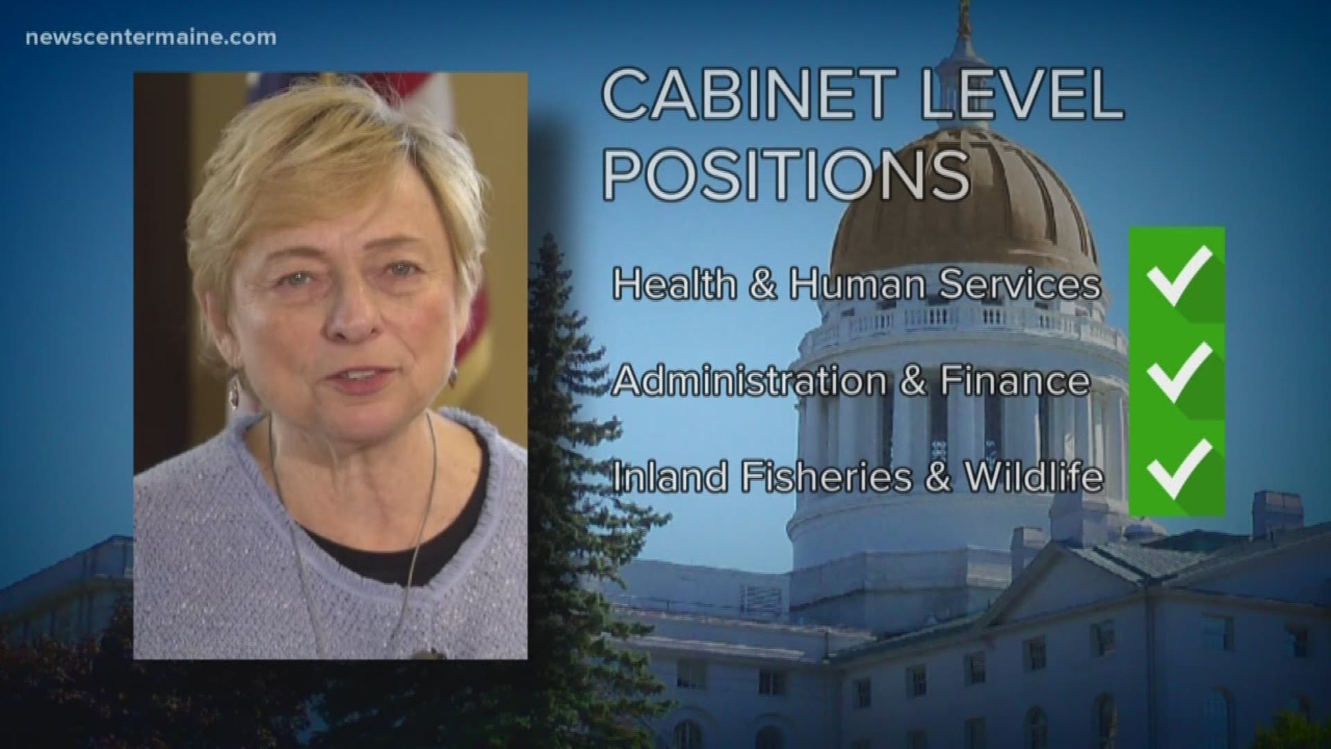 Governor-elect Janet Mills has named the third member of her new cabinet, choosing Judy  Camuso to lead the Department of Inland Fisheries and Wildlife.