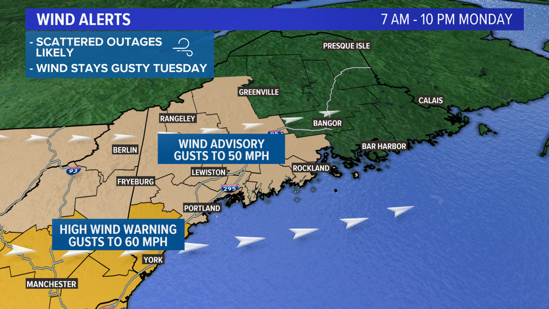 Power outages likely from strong wind gusts Monday | newscentermaine.com