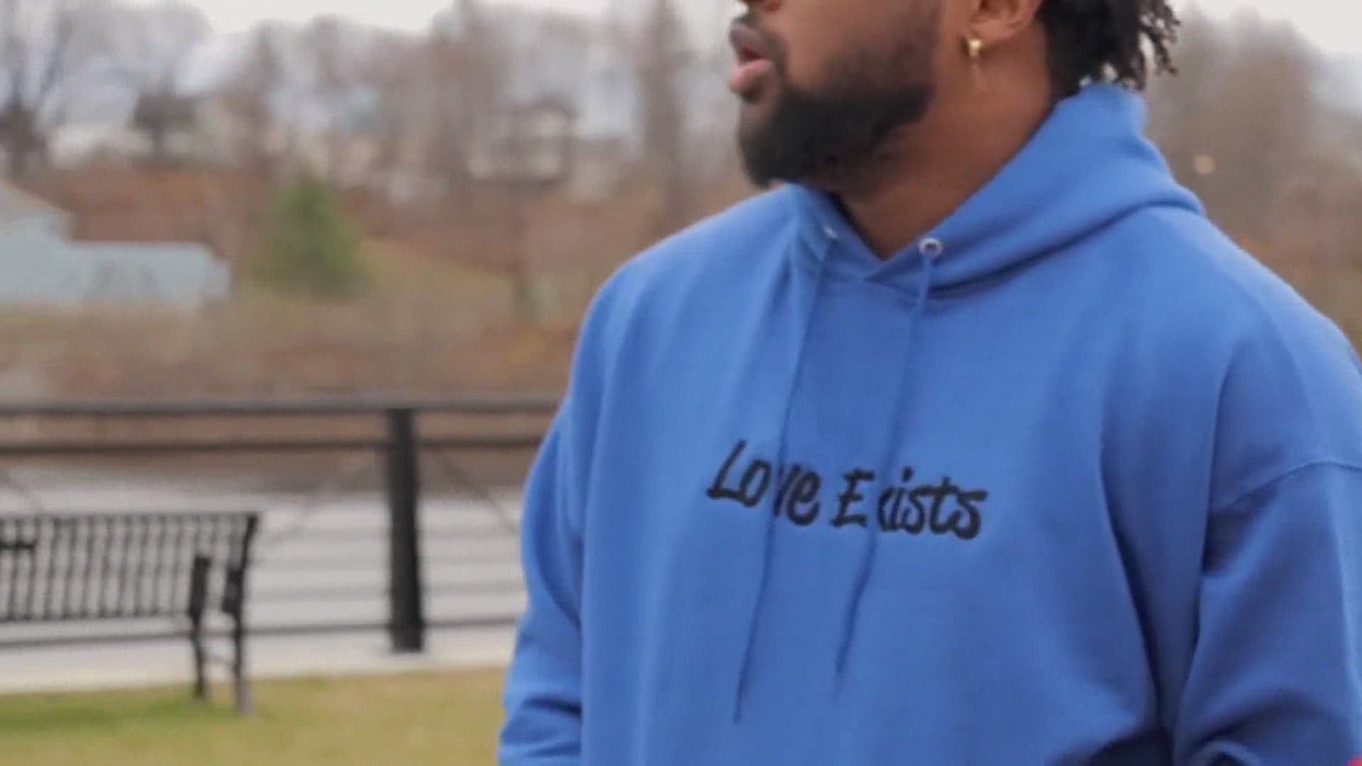 While working on his business degree at Thomas College, LG Fleurine launched a clothing line called Love Exists, stitching together a powerful message.