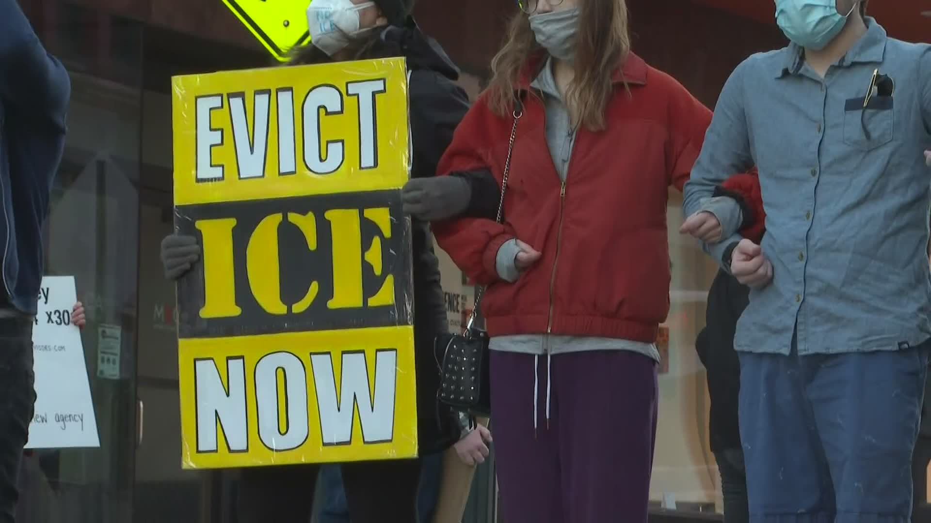 DE-ICE Maine protestors gather in Portland