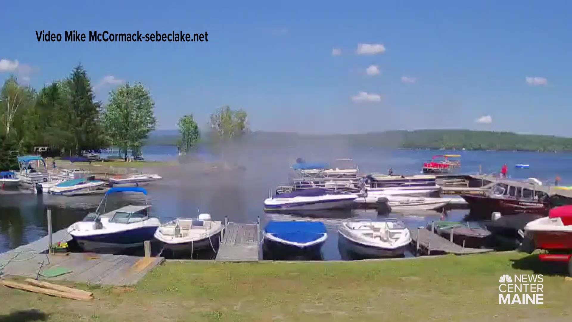 A boat was destroyed by fire at Merrill’s Landing on Sebec lake Tuesday.