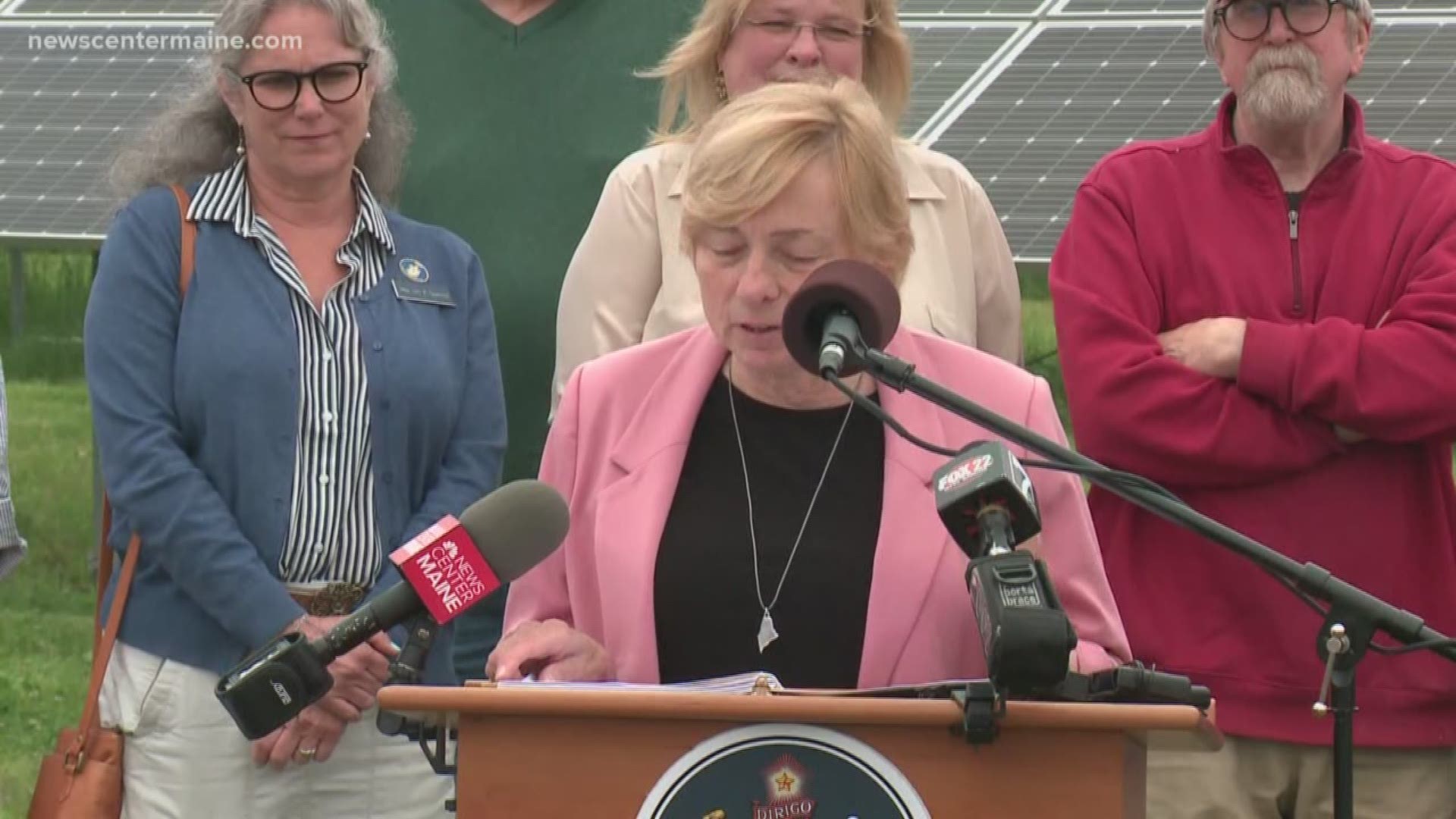 Gov. Mills signed into law Wednesday a series of bills, fighting for renewable energy and targeting climate change.
