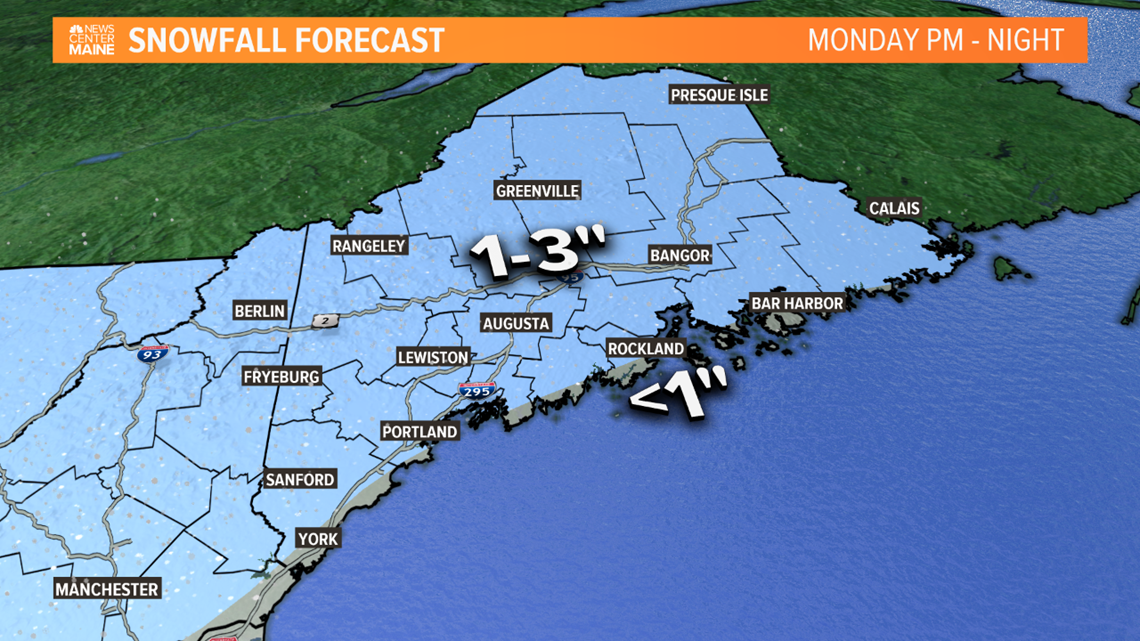 Maine gets snow to start the week