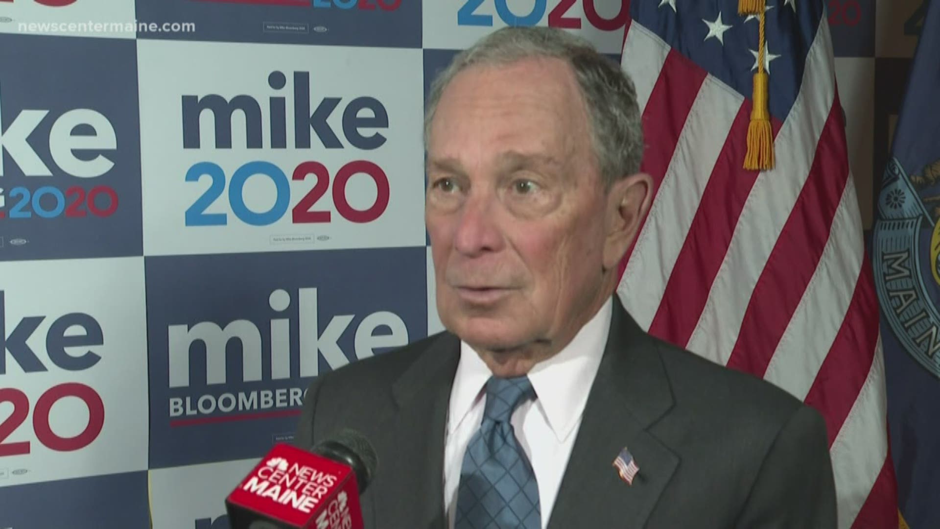 Mike Bloomberg campaigns in Portland, Scarborough