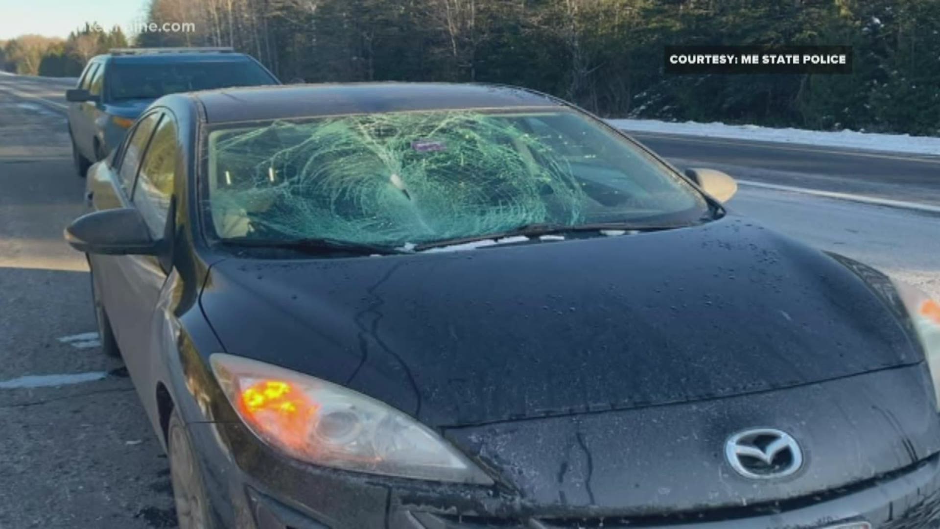 A friendly reminder to clean the ice off your car before hitting the road.