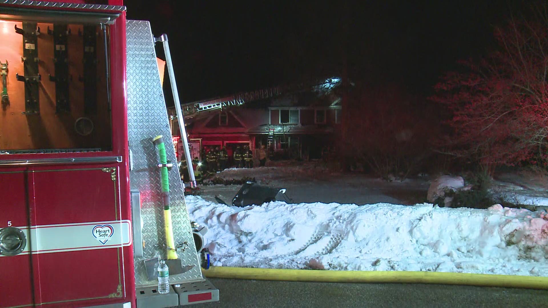 A house fire on Bond Brook Drive in Scarborough closed down a section of Broadturn road.