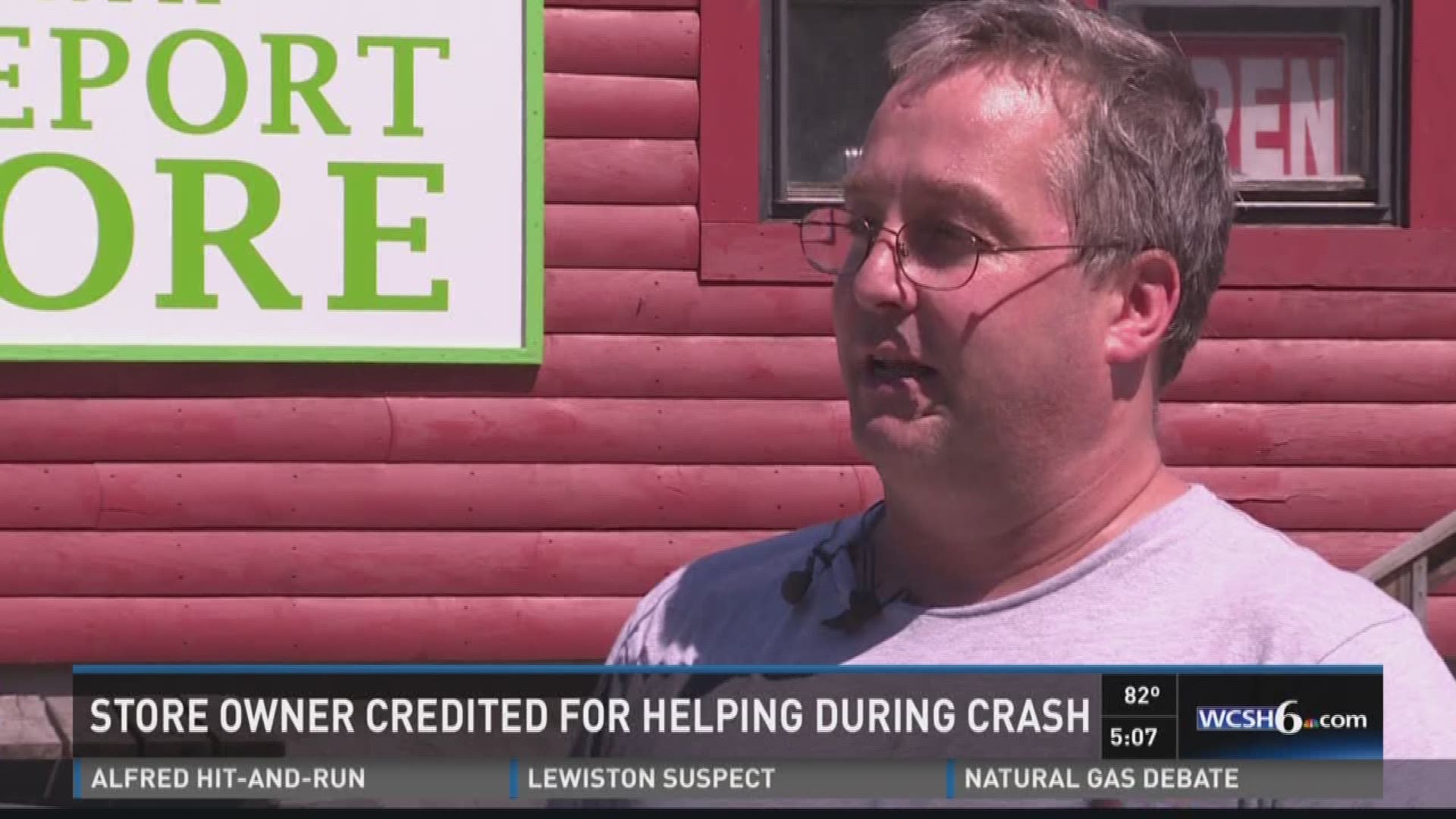 Store owner credited for helping during crash
