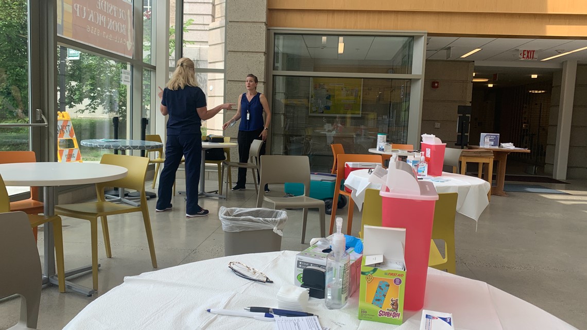 Bangor, Maine library holds Johnson & Johnson COVID clinic