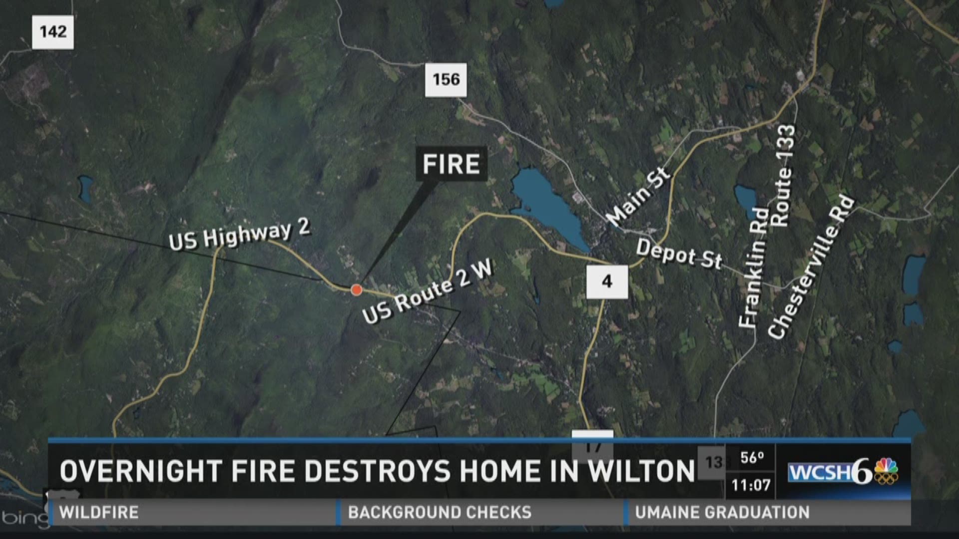 Fire destroys home in Wilton