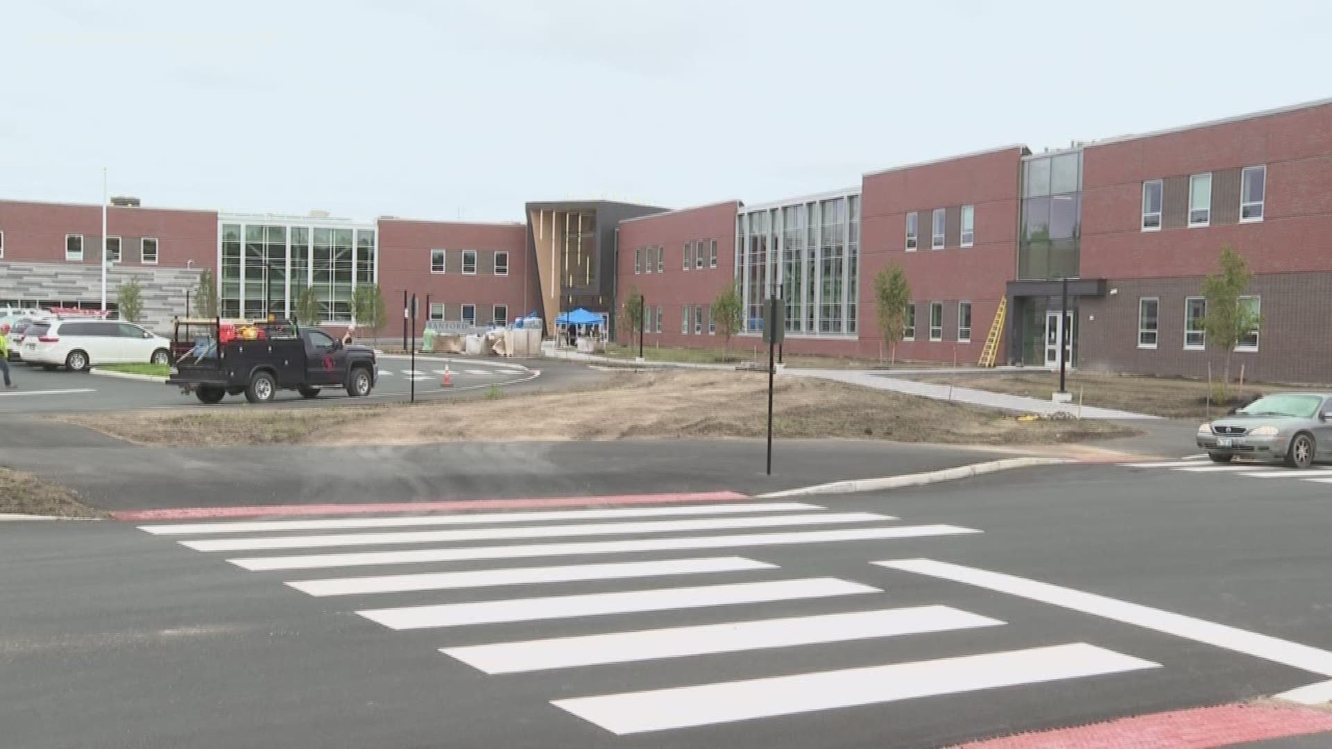 First day of class in the new 100 million dollar Sanford High school is scheduled for Tuesday, and last minute preps are underway.