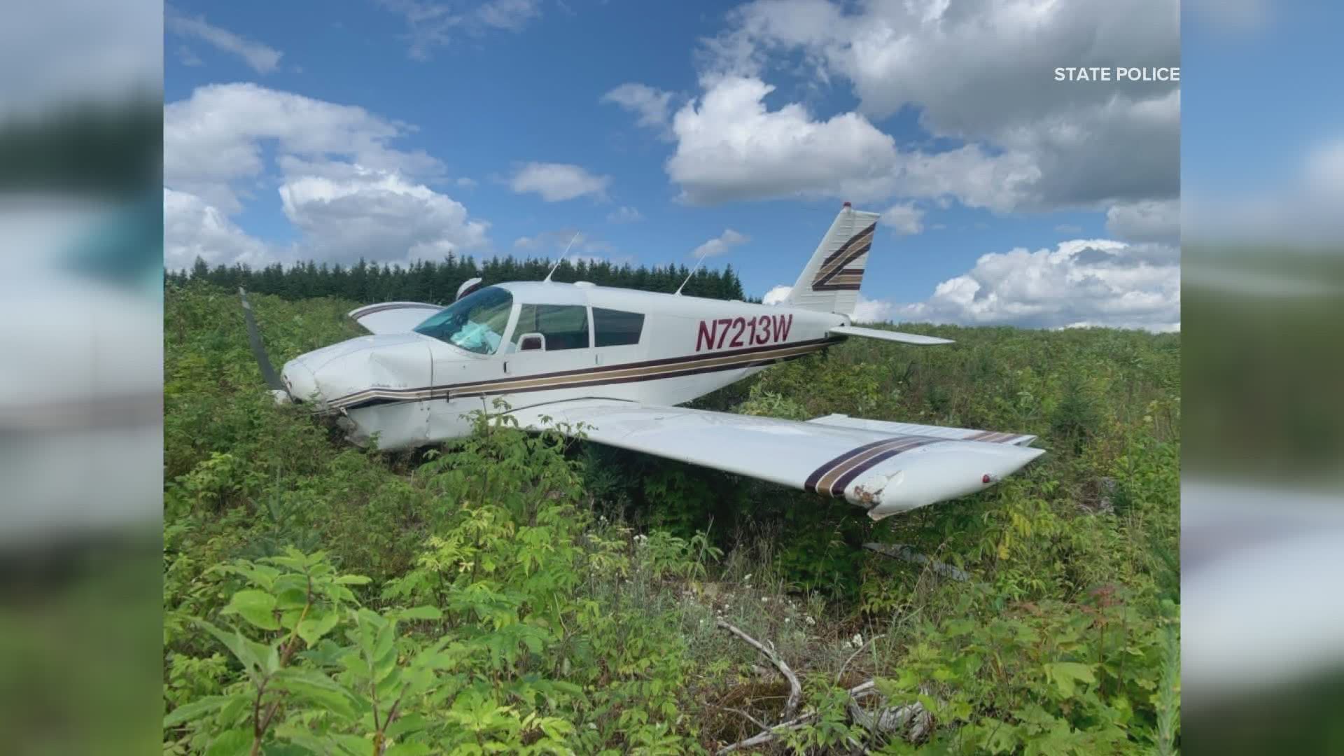Two men made an emergency landing in Aroostook County when the engine in their small plane failed.