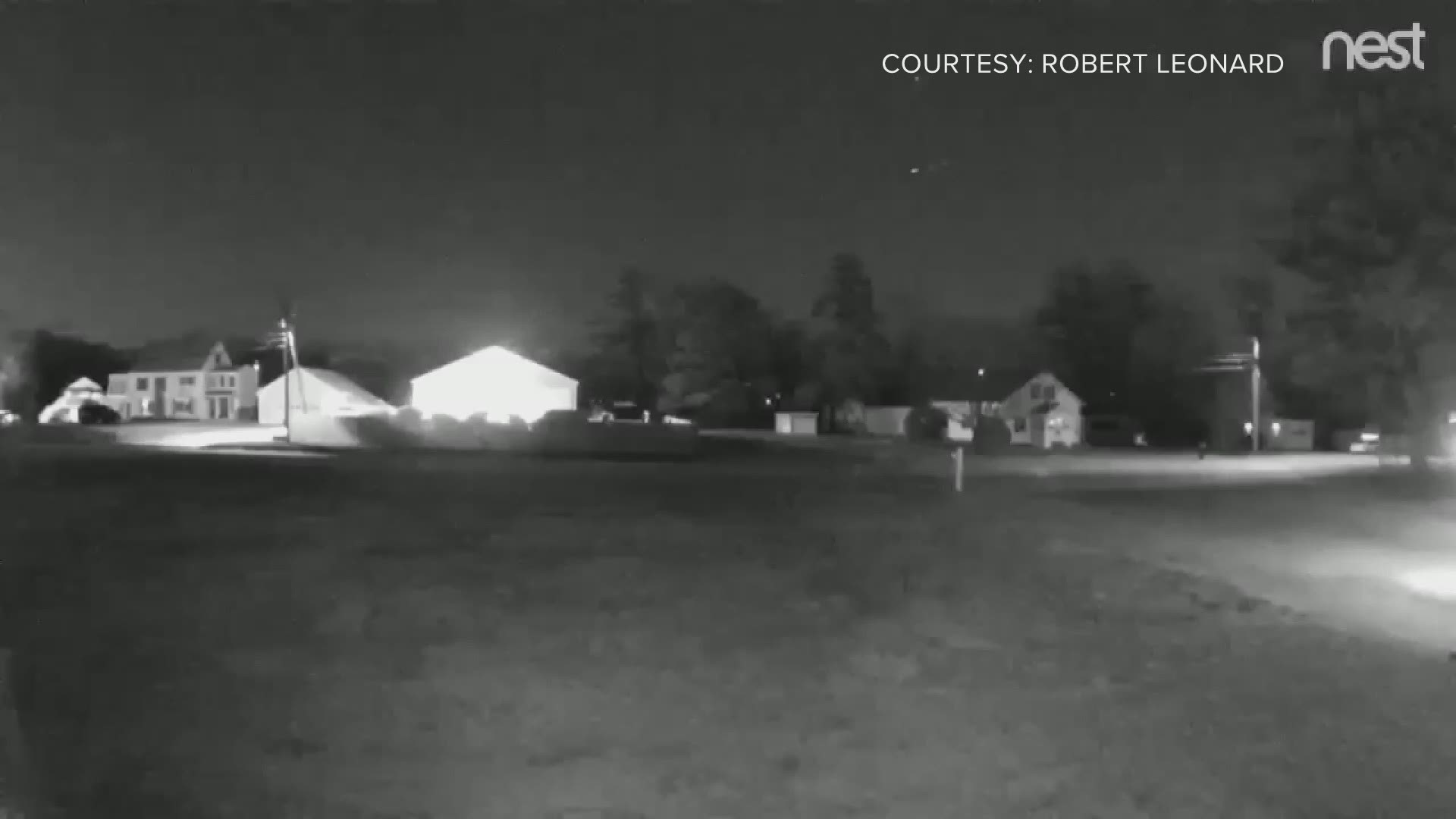 The sweet ball of fire was captured on a home security camera in Rochester, New Hampshire. People across Maine and New England reported seeing it.
