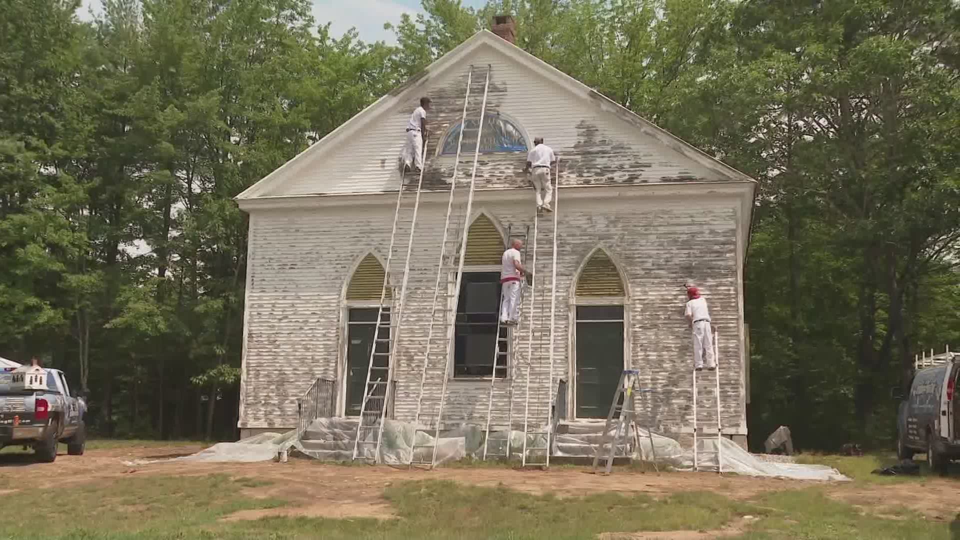 The 181-year-old church has been slowly renovated by the Bear Hill Church Restoration Group, which takes on a new project each year.