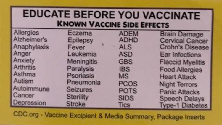 vaccine side effect reports