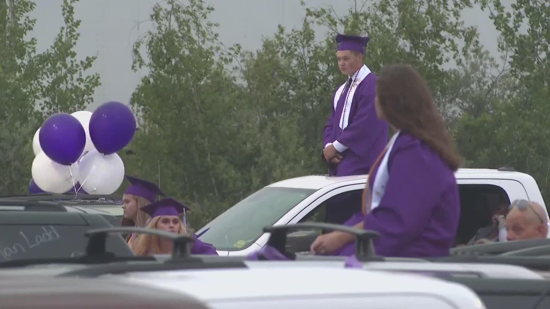 Waterville High School has drive-in graduation ceremony amid coronavirus, COVID-19 pandemic