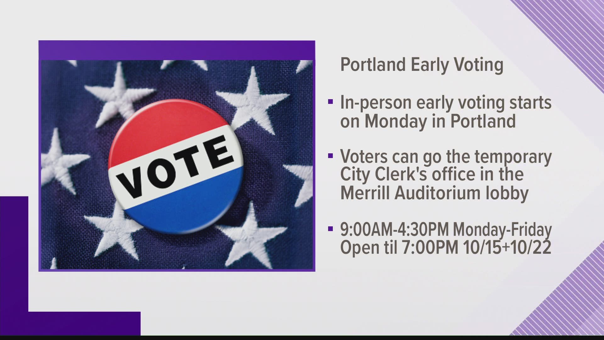 Portland early in-person voting starts Monday, Oct. 5