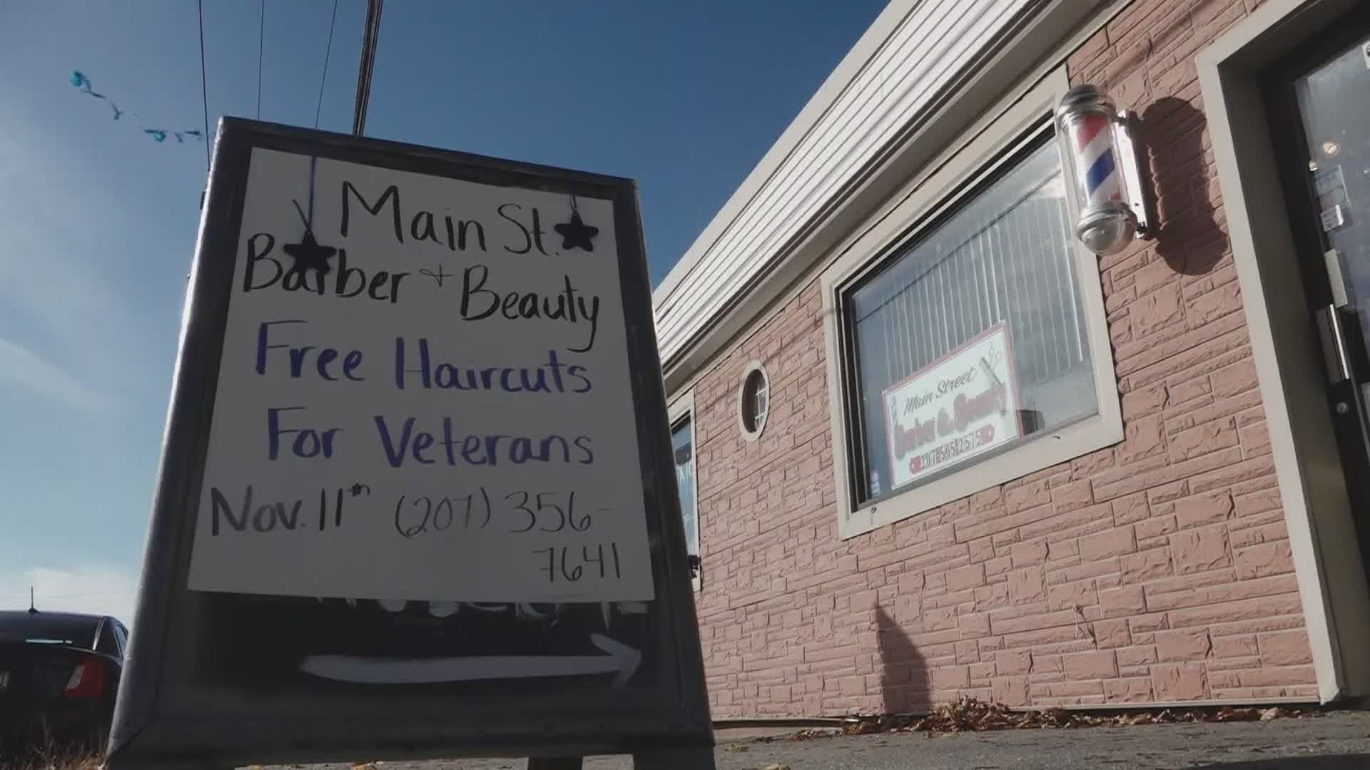 Every year, Main Street Barber and Beauty in Brewer gives back to those who served our country by cutting Veterans' hair for free.