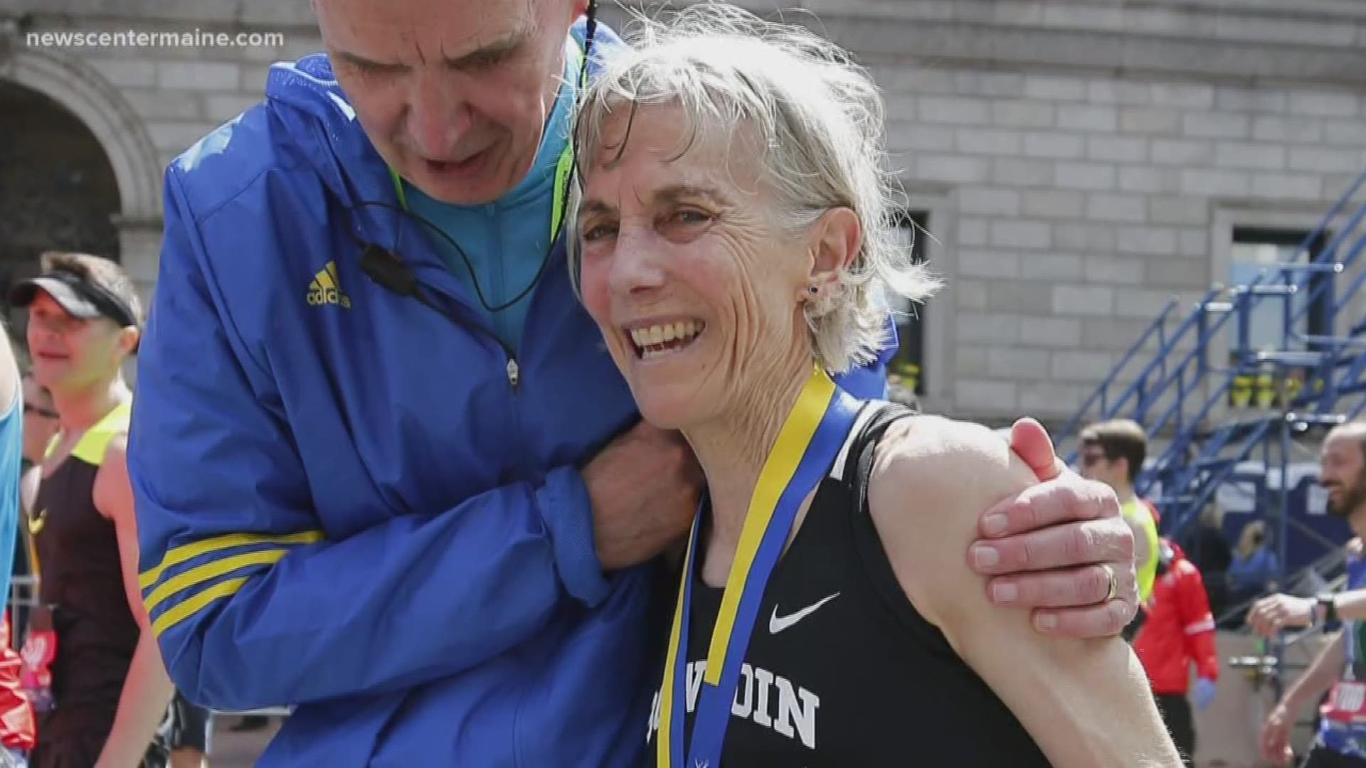 Maine's historic runner Joan Benoit Samuelson completed the Boston Marathon on Monday, just 30 minutes slower than her winning time in 1979.