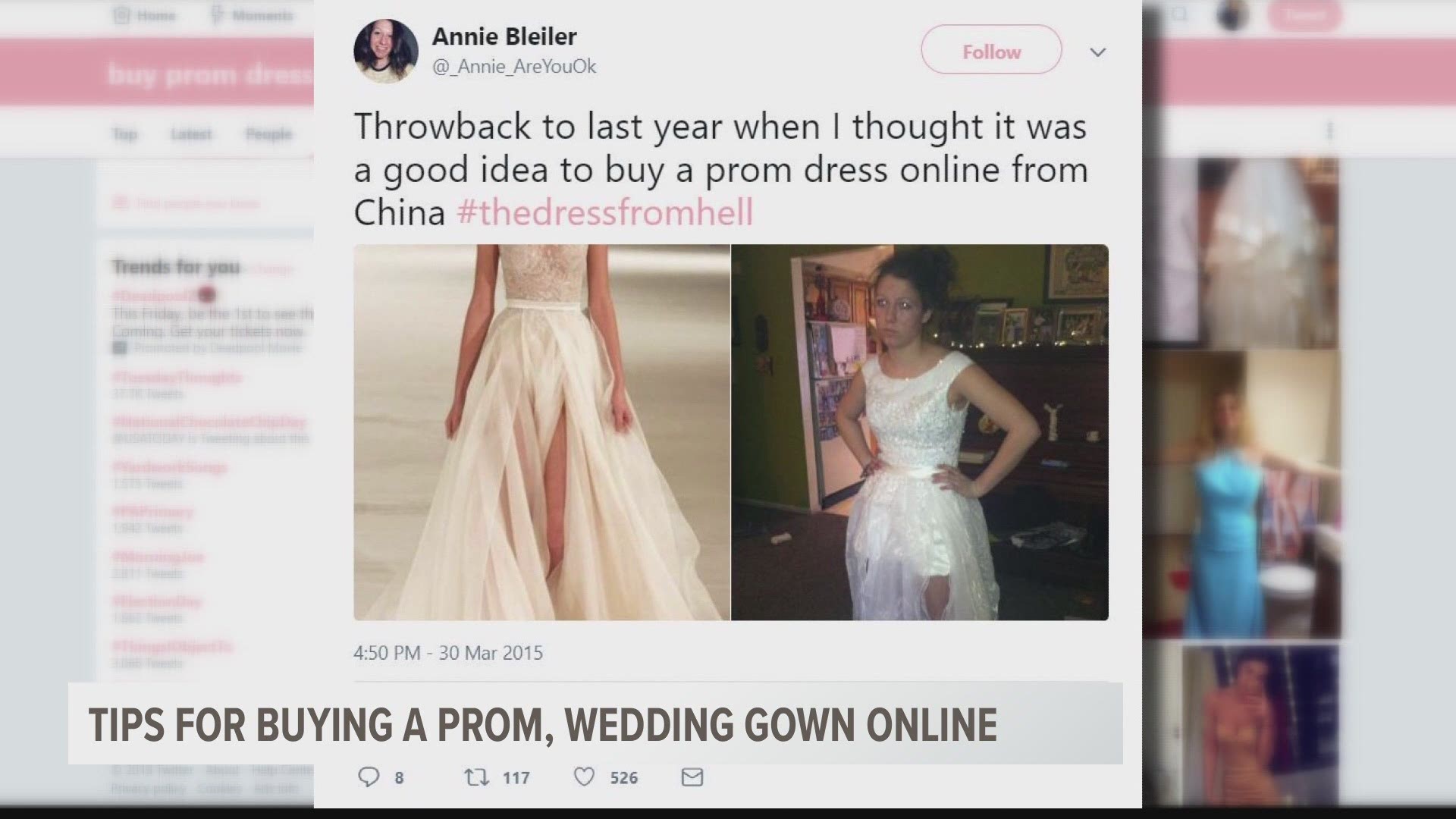 Online gown shopping
