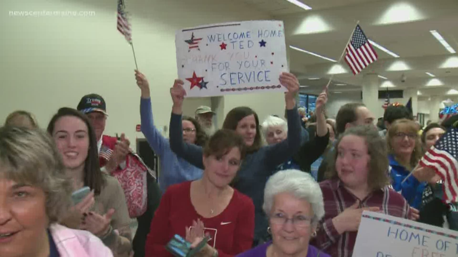 A welcome home ceremony was held in Portland for Honor Flight veterans.
