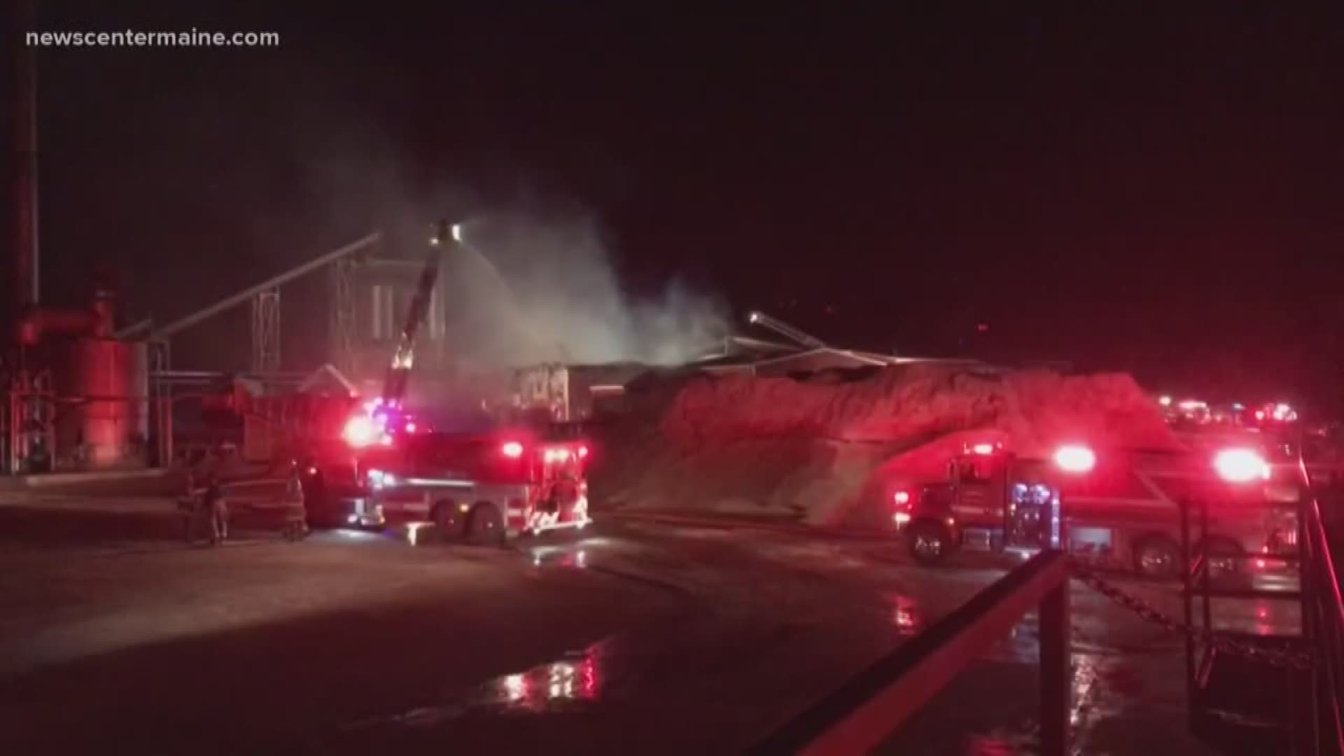 Large fire at Penobscot County Pellet Mill