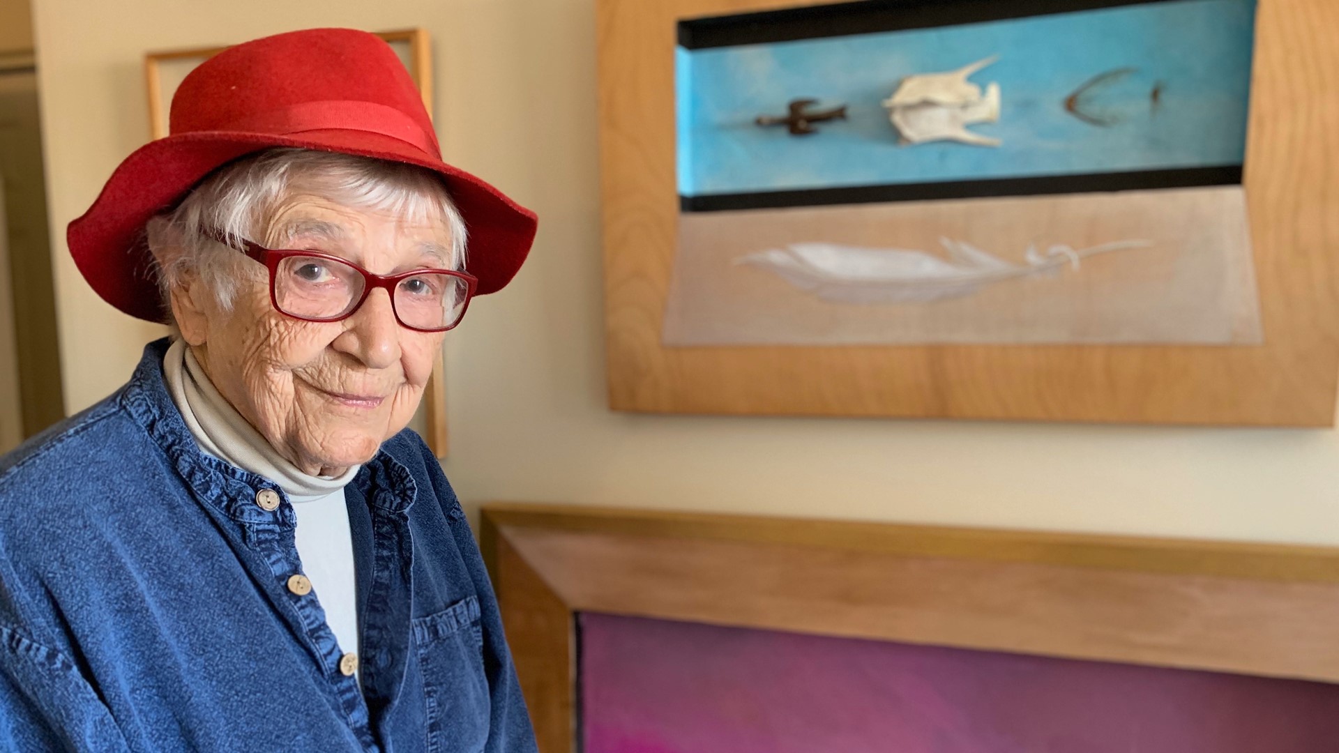Artist Constance Keirmaier, 93, teaches residents at Bartlett Woods in Rockland, some who have never picked up a paintbrush.