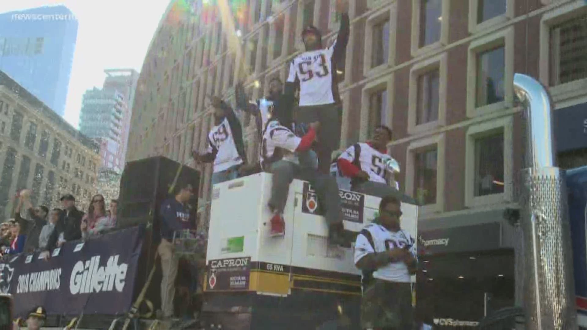 Hundreds of thousands of proud Patriots fans celebrated the team's sixth Super Bowl win in Boston at the parade Tuesday morning.