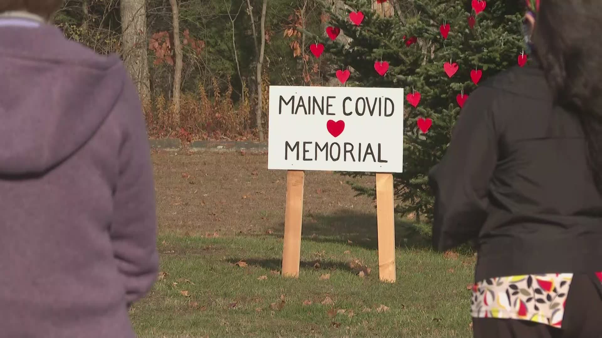 COVID-19 cases are on the rise in Maine, so Saturday morning, folks in Sebago put together a memorial in honor of the victims of this virus.