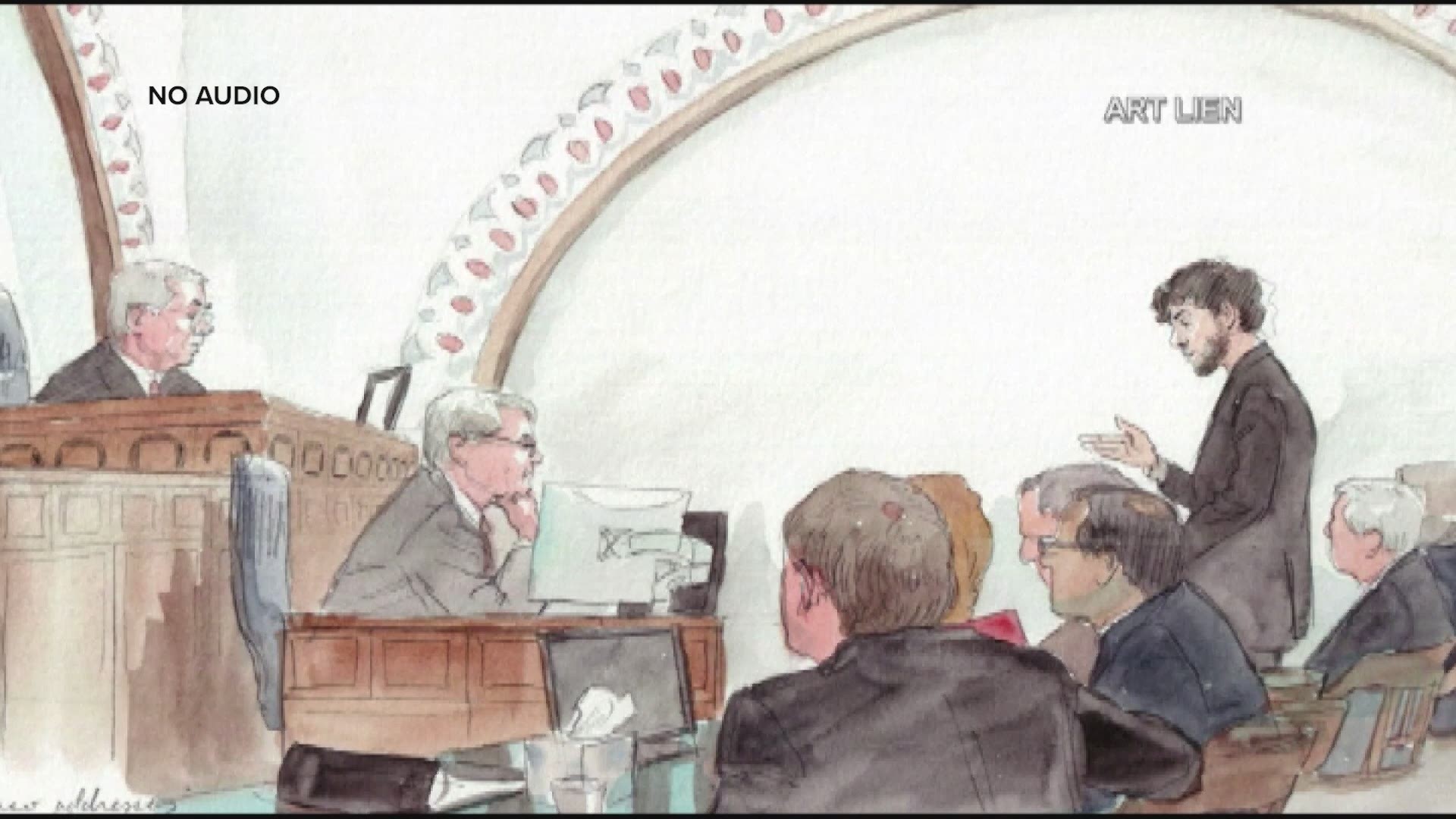 Sketches of Dzhokhar Tsarnaev in court