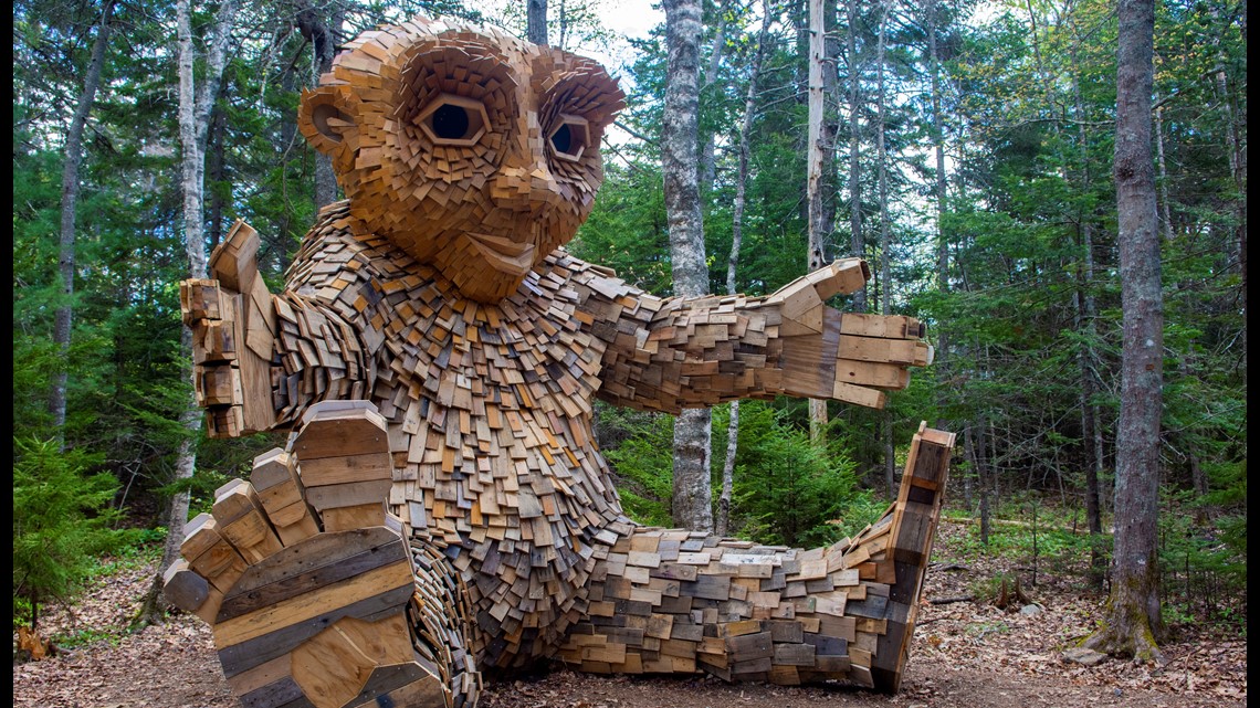 Giant trolls take over the forest at Coastal Maine Botanical Gardens