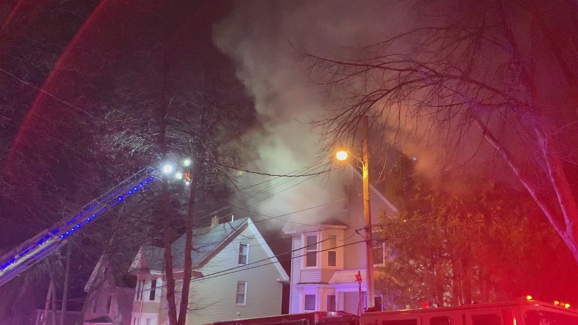 Surrounding fire departments responded to a house fire in Bangor Friday night.