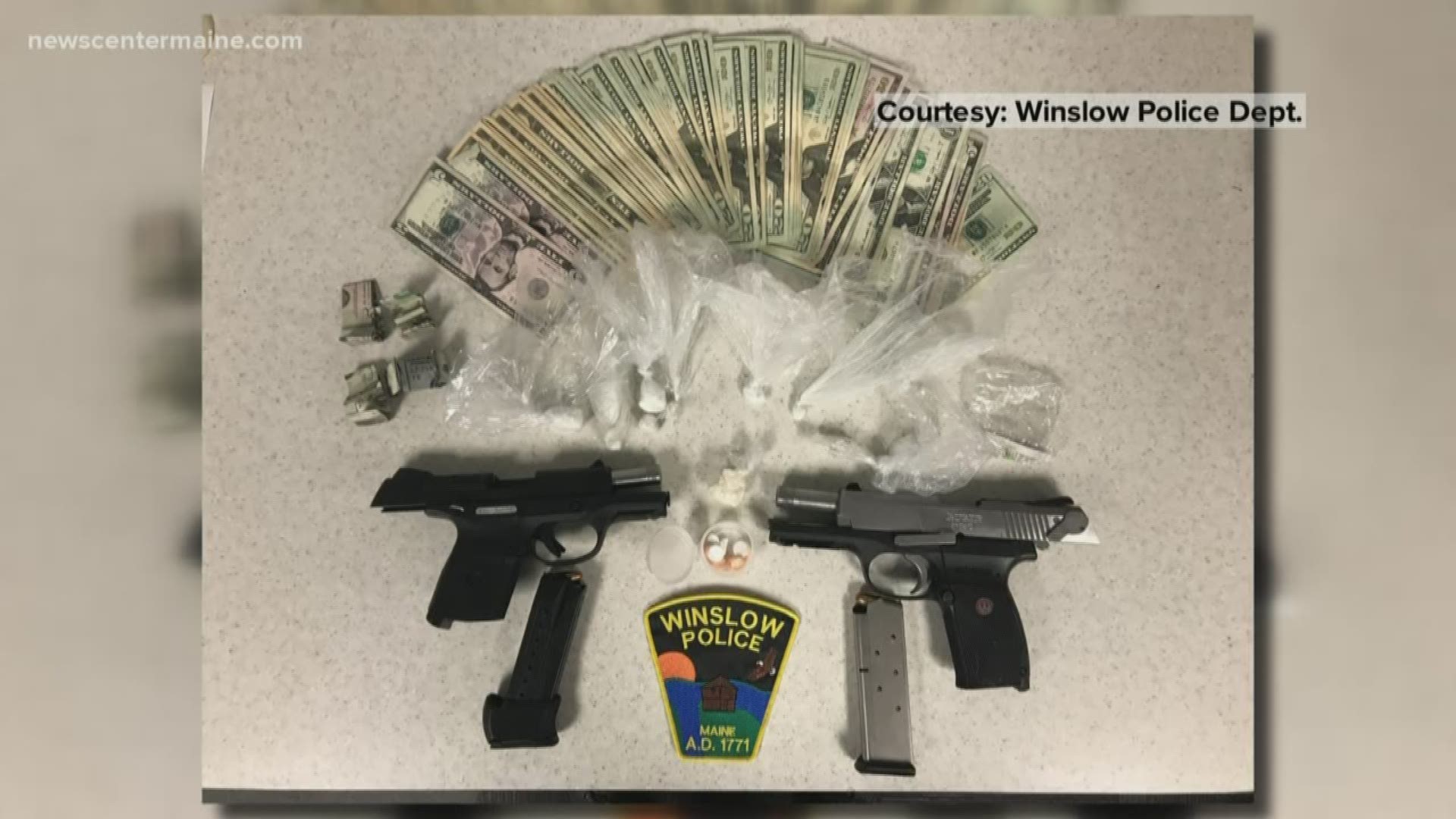 During the search of the vehicle, police found two loaded handguns, crack cocaine, LSD, suboxone, and oxycodone.