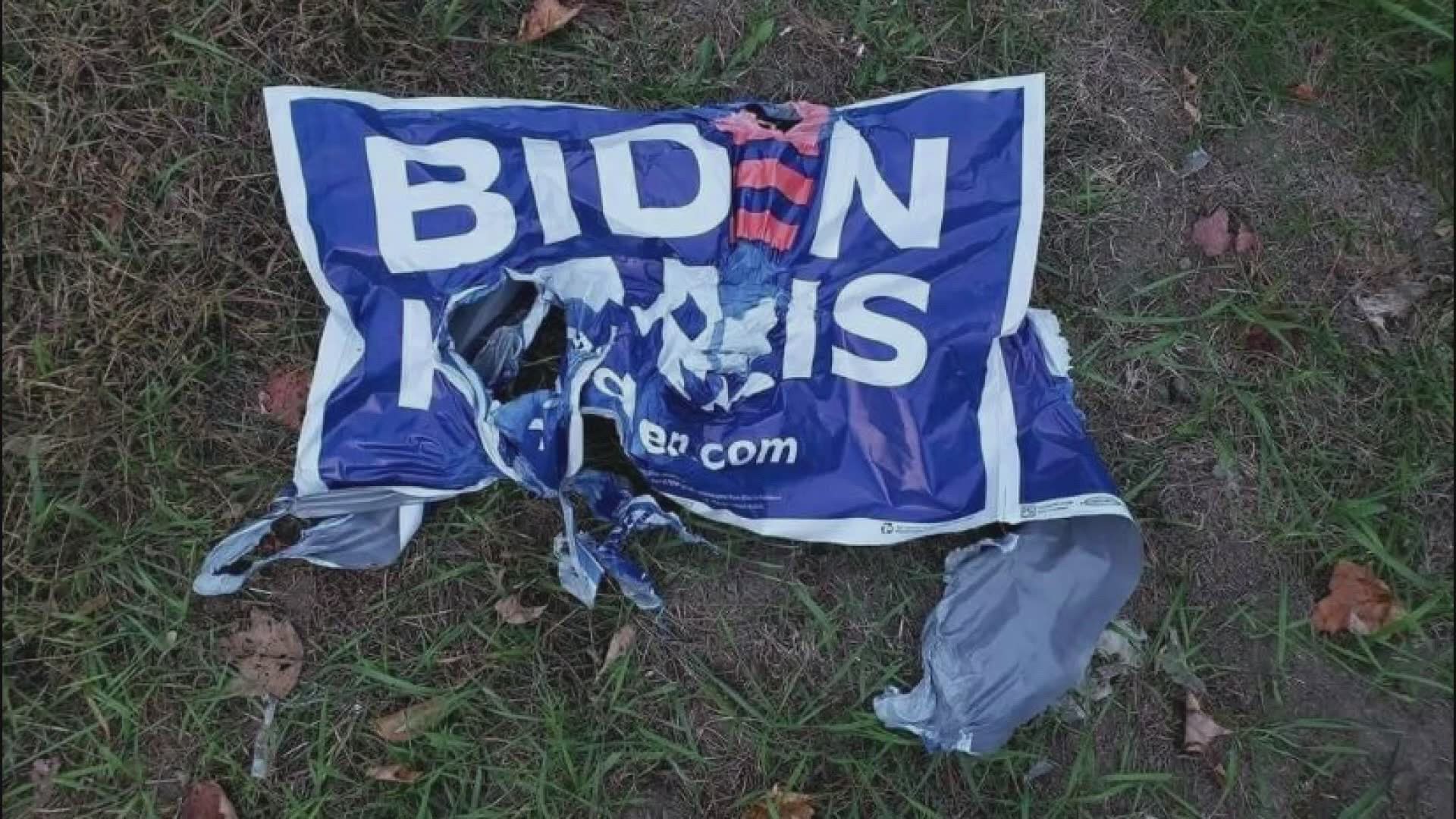Both Republican and Democratic political signs around Maine are being stolen or vandalized.