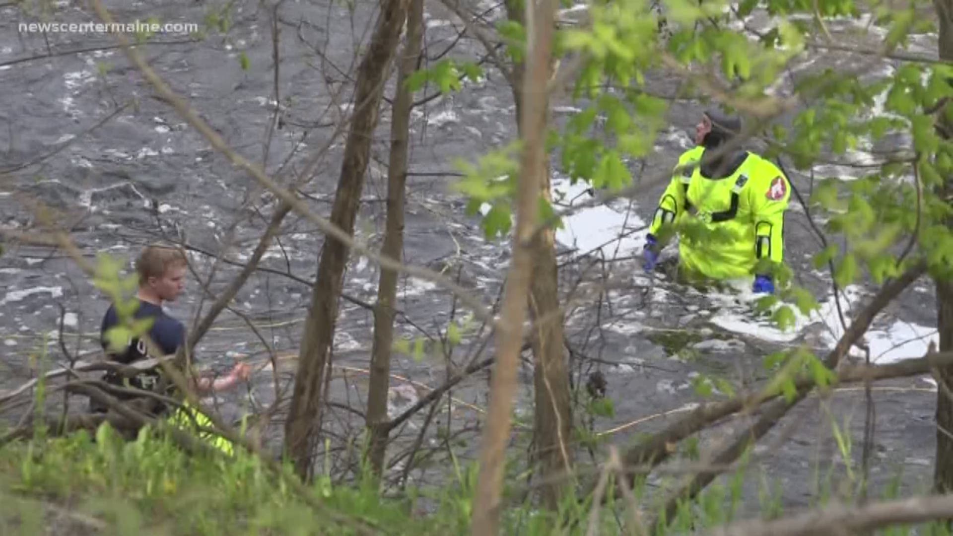 First responders are searching for a man who fell into the Kenduskeag stream in Bangor.
