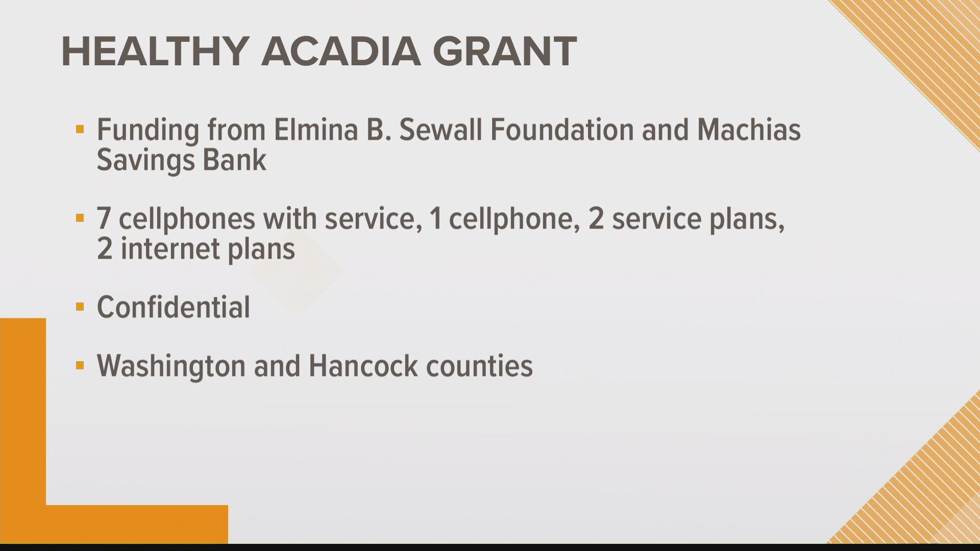 Healthy Acadia is using funding from the Elmina B. Sewall Foundation and Machias Savings Bank to buy cellphones for people in recovery who need telehealth options.