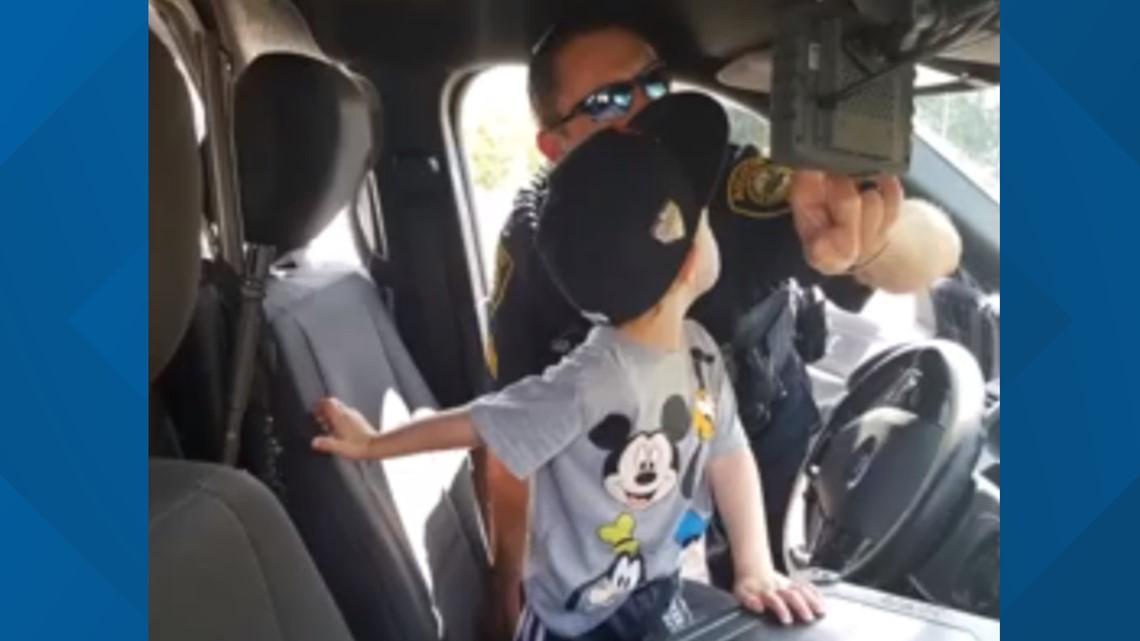 Augusta Police Sergeant shows off his cruiser